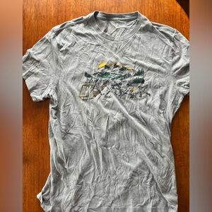 J. Crew Gray and Yellow Pond Hockey T-Shirt